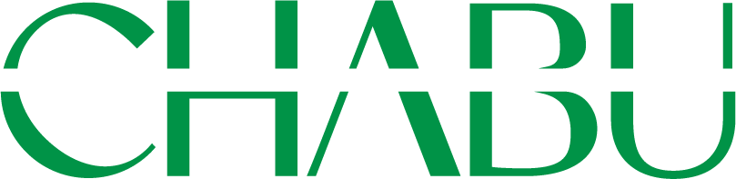 Green logo with stylized text on a white background